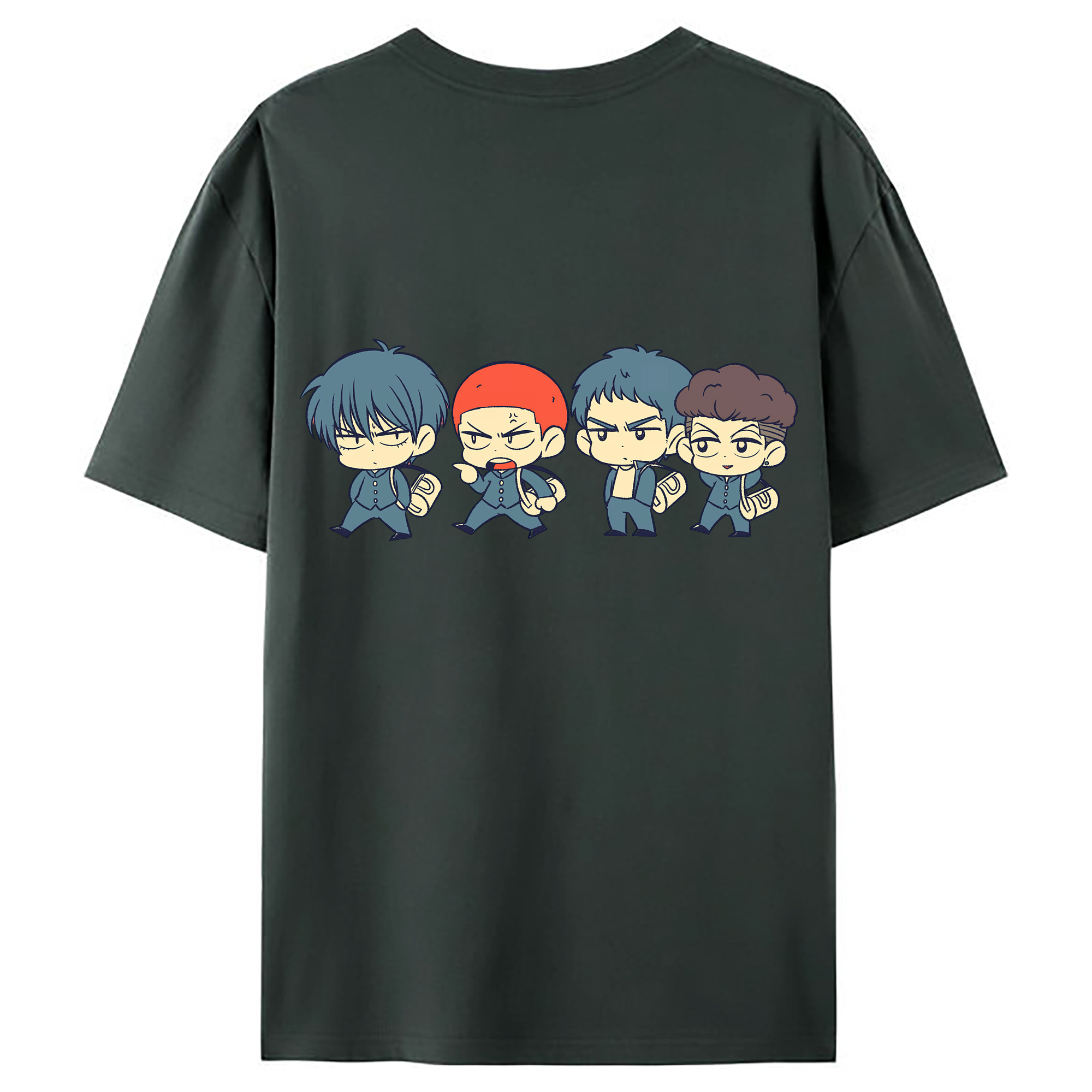 （画像用） SLAM DUNK／スラムダンク 綿100％ メンズ半袖Tシャツ（バックプリント） 通気性